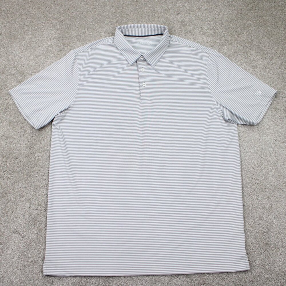 Maelreg Performance Polo Shirt Mens‎ XL Gray/White Short Sleeve Golf Pullover